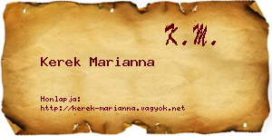 Kerek Marianna névjegykártya